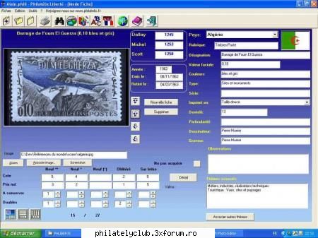philatelix liberté 1.2a imaginez logiciel où vous pourriez tous vos timbres toute liberté quel